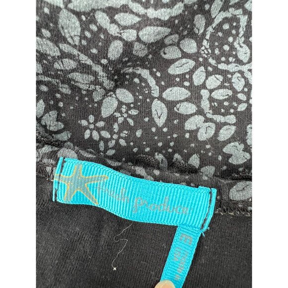 Fresh Produce Medium Black Gray Print Tee Artsy Cap Sleeve Coastal Casual USA - Picture 3 of 8